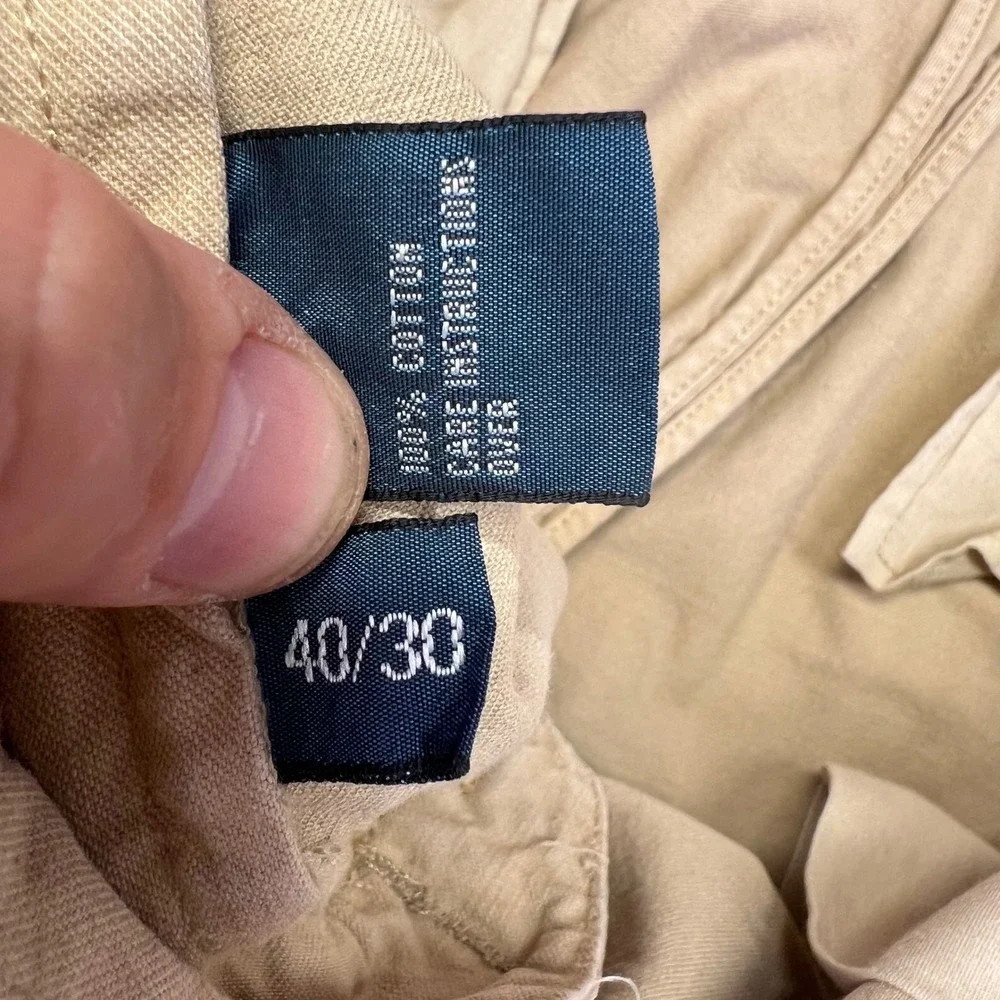 Polo Ralph Lauren Chinos Mens 40x28 Tan Slim GI Fit Casual Cotton Twill Pants